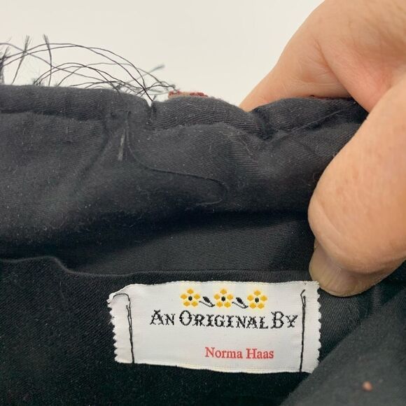 Vintage handmade bag burgundy paisley feathers resin top handle - Picture 3 of 8